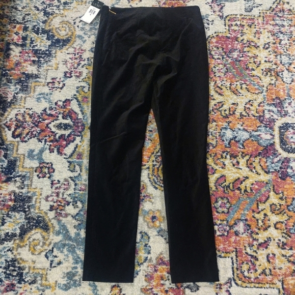 NWT Lauren Ralph Lauren Black Velvet pants with side zipper 4 - Picture 3 of 4